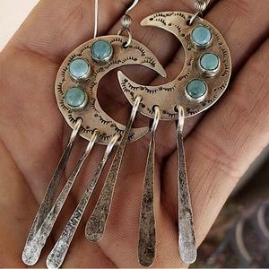 WESTERN BOHO MOON DROP EARRINGS Boho Western Earrings Crescent Moon earrings